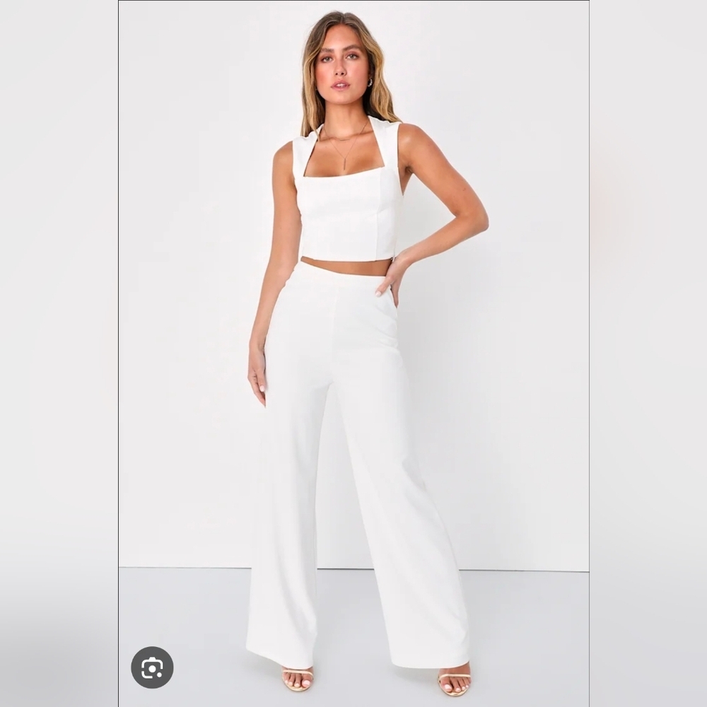 ❤️ NWT! LULUS ENTICING ENDEAVORS HIGH RISE WIDE LEG STRETCH CREPE PANTS, SMALL - Picture 11 of 11